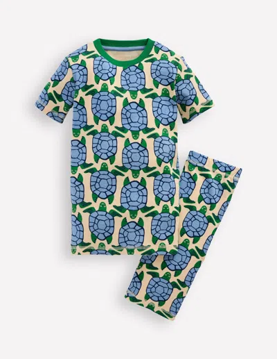 Boden Kids' Kuscheliger, Kurzer Schlafanzug-calico In Weiss | Grösse 152 (12j) In Multi