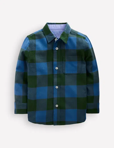 Boden Kids' Kuscheliges Baumwollhemd Mit Karomuster In Blau | Grösse 98 In Blue
