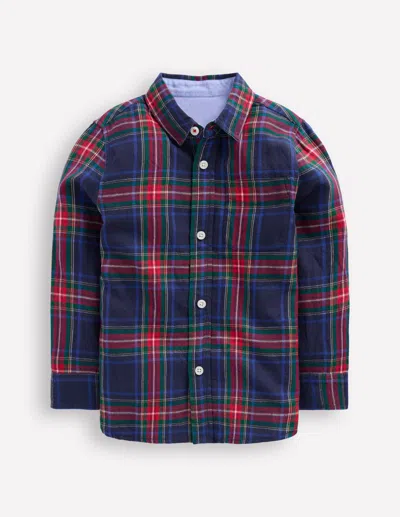 Boden Kids' Kuscheliges Baumwollhemd Mit Karomuster-navy Kariert In Blue