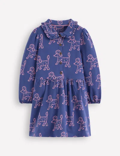 Boden Kids' Kuscheliges Jersey-hemdblusenkleid-steuerbordblau Pudel In Pink
