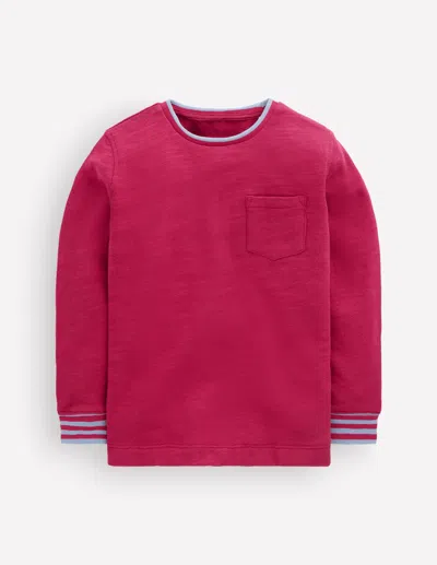 Boden Kids' Kuscheliges, Mittelschweres Langarmshirt In Blau | Grösse 98 In Rot