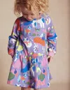 Boden Kuscheliges Sweatshirt-kleid-eierschalenblau Hunde Im Winteroutfit In Purple
