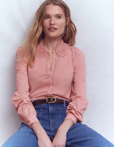 Boden Lace Collar Blouse Pink