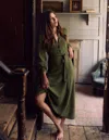 Boden Lace Insert Knitted Midi Dress Forest Glade  In Green