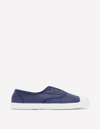 Boden Laceless Canvas Plimsoll Navy Women  In Blue