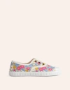 BODEN LACELESS CANVAS PULL-ONS FESTIVAL PINK MICRO FLORAL GIRLS BODEN