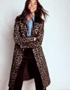 Boden Lancaster Belted Mac-leopard Female  In Brown