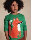 Boden Langarmshirt Mit Applikation Und Reissverschlussdetail-schattiges Grün Fuchs In Green