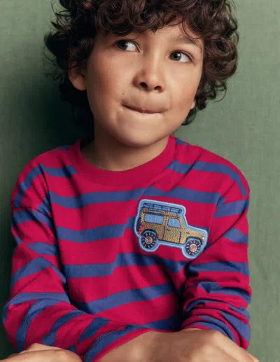 Boden Kids' Langarmshirt Mit Aufnäher In Rot | Grösse 152 In Red