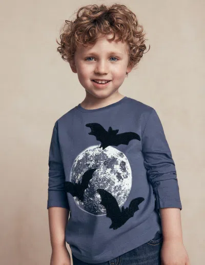 Boden Kids' Langarmshirt Mit Im Dunkeln Leuchtender Applikation | Grösse 98 In Blau