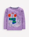 Boden Langarmshirt Mit Superstich-design-asternlila Hund In Purple