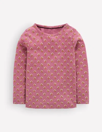 Boden Kids' Langärmeliges Oberteil Mit Pointelle-muster | Grösse 98 In Pink