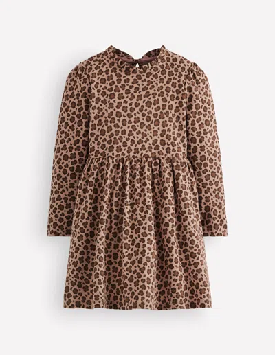 Boden Kids' Langärmliges Kleid Zum Herumwirbeln In Braun | Grösse 98 In Brown