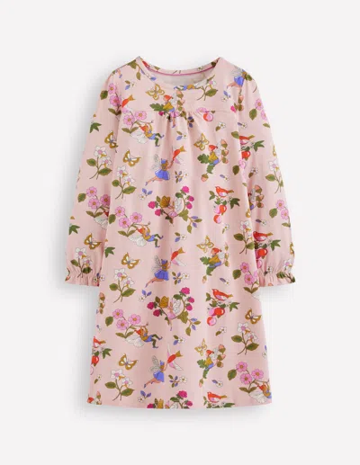 Boden Kids' Langärmliges Nachthemd Mit Druck-kreiderosa Feenbaum In Pink