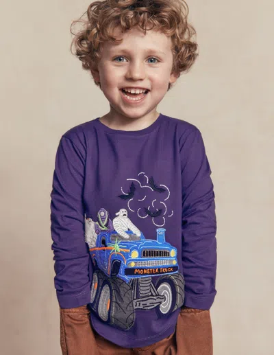 Boden Kids' Langärmliges Oberteil Mit Applikation | Grösse 98 In Purple