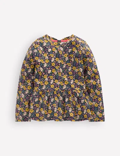 Boden Kids' Langärmliges Oberteil Mit Schösschen-london | Grösse 98 In Blue