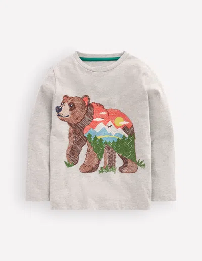 Boden Kids' Langärmliges Superstitch-oberteil In Grau | Grösse 98 In Gray