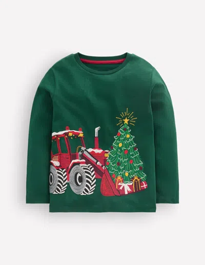 Boden Kids' Langärmliges Superstitch-oberteil In Grün | Grösse 98 In Green