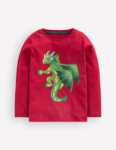 Boden Kids' Langärmliges Superstitch-oberteil In Rot | Grösse 98 In Red