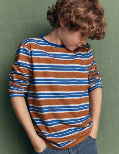 Boden Kids' Langärmliges T-shirt Für Den Alltag-braun/galerie In Blau | Grösse 158 In Multi