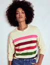 Boden Lara Lockerer Baumwollpullover-naturweiss, Bunt Streifen