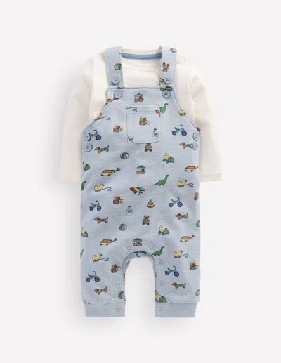 Boden Babies' Latzhosen-set Aus Jersey In Blau | Grösse 98 In Blue