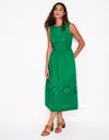 Boden Lauren Broderie Midi Dressrich Emerald, Broderie
