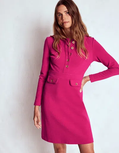 Boden Lavinia Button Shift Dress-vibrant Pink Female