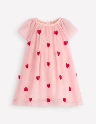 Boden Babies' Mehrlagiges Tüllkleid-kreiderosa Herzen In Pink