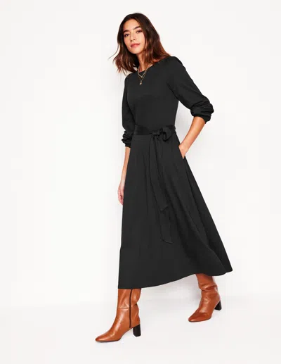 Boden Leandra Jersey Midi Dressblack Women  In Black