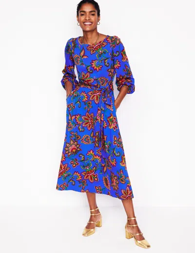 Boden Leandra Jersey Midi Dressgallery Blue, Whimsical Vine Women
