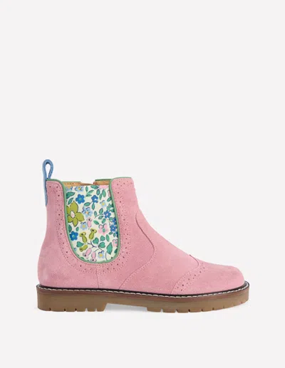 Boden Kids' Leather Chelsea Boots Pink Floral Girls