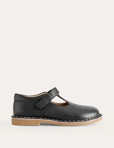 Boden Kids' Leather T-bar Flats Black Girls