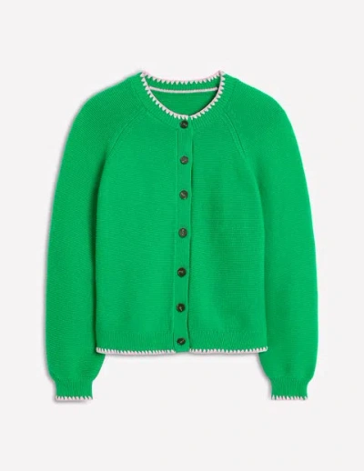 Boden Lena Stitch Detail Cardigan Rich Emerald Women