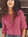 Boden Leticia Lace Trim Cardigan-rose Pink Female  In Black