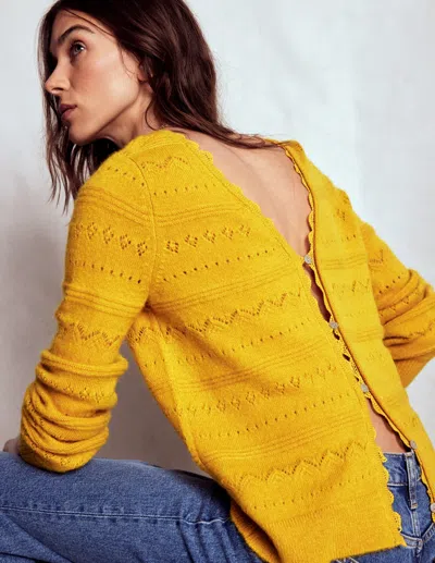 Boden Leticia Pullover Mit Spitzenbesatz-goldenes Roggenfeld In Yellow