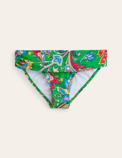 Boden Levanzo Fold Bikini Bottoms Kelly Green, Paisley Azure Women