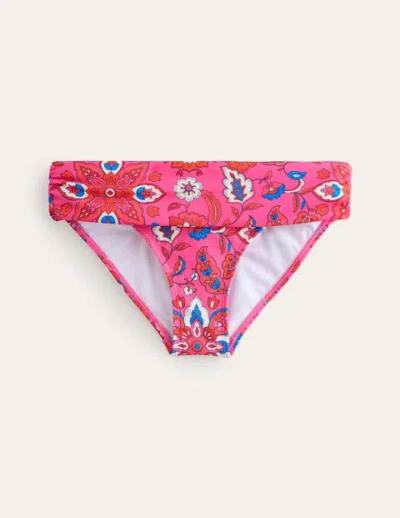 Boden Levanzo Fold Bikini Bottoms Pink, Botanical Wave Women