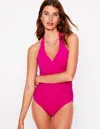 Boden Levanzo Halter Swimsuitjewel Pink Women  In Jewel Pink