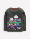 Boden T-shirt Mit Klappe-rauchgrau Halloween-bus In Gray