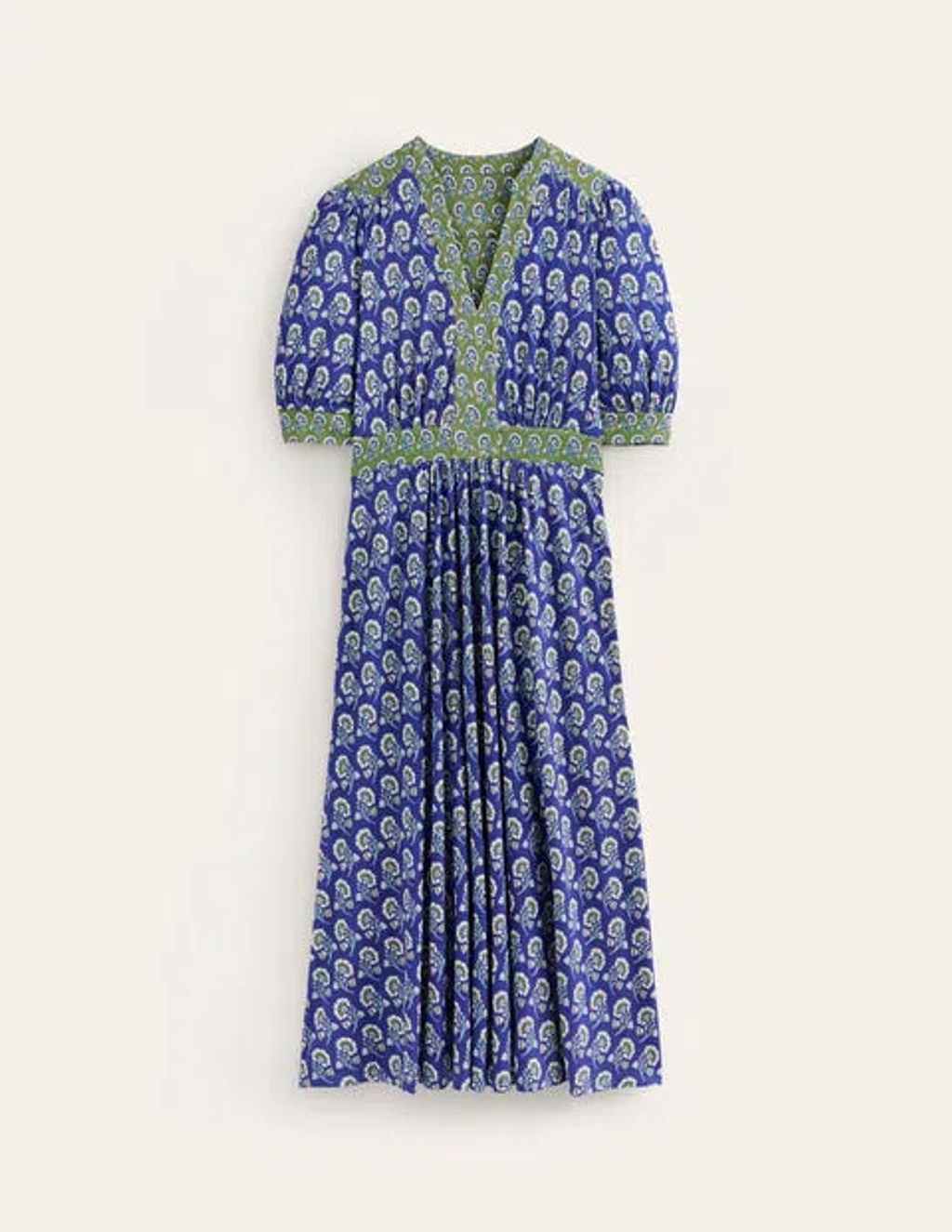 Boden Lily Jersey Midi Tea Dress Sapphire Blue, Azalea Sprig Women In  Sapphire Blue/ Azalea Sprig | ModeSens