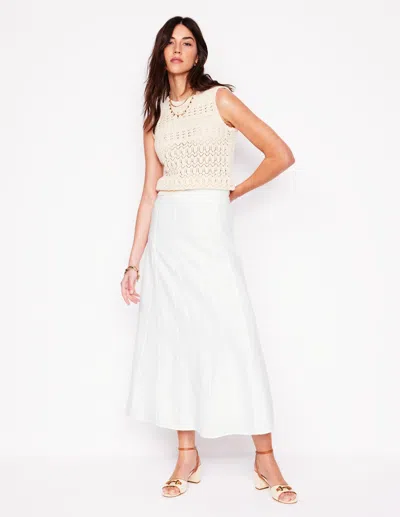 Boden Linen Flippy Maxi Skirtwhite Women