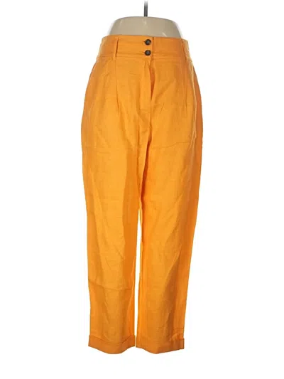 Pre-owned Boden Linen Pants In Yellow