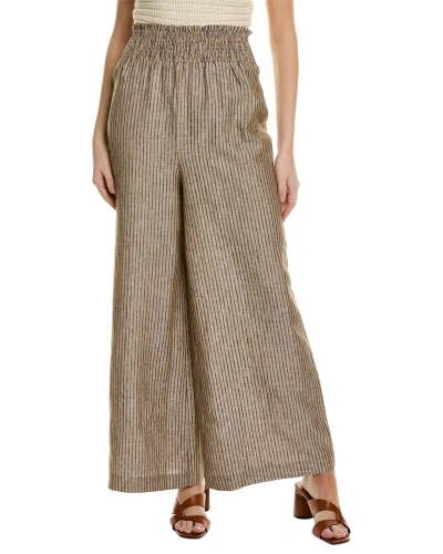 Boden Linen Shirred Waist Trouser In Green