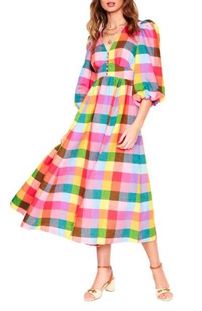 BODEN BODEN LOLA BLOUSON LINEN & COTTON MAXI DRESS