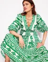 Boden Lola Blouson Maxi Dressrich Emerald, Ornate Tropics Women
