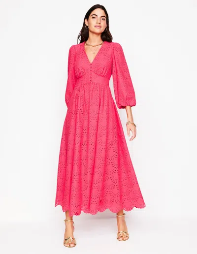 Boden Lola Broderie Maxi Dresscamelia Pink Women  In Camelia Pink