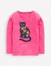 Boden Langärmliges Oberteil Mit Applikation-sorbetrosa Katze In Pink