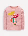 Boden Long Sleeve Appliqué T Shirt Vintage Pink Weather Fox  In Pink