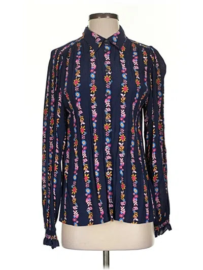 Pre-owned Boden Long Sleeve Blouse In Black